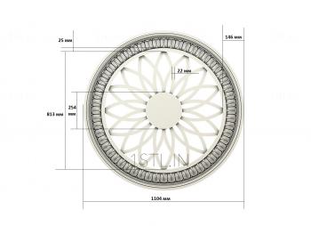 Rozette (RZ_1206) 3D model for CNC machine